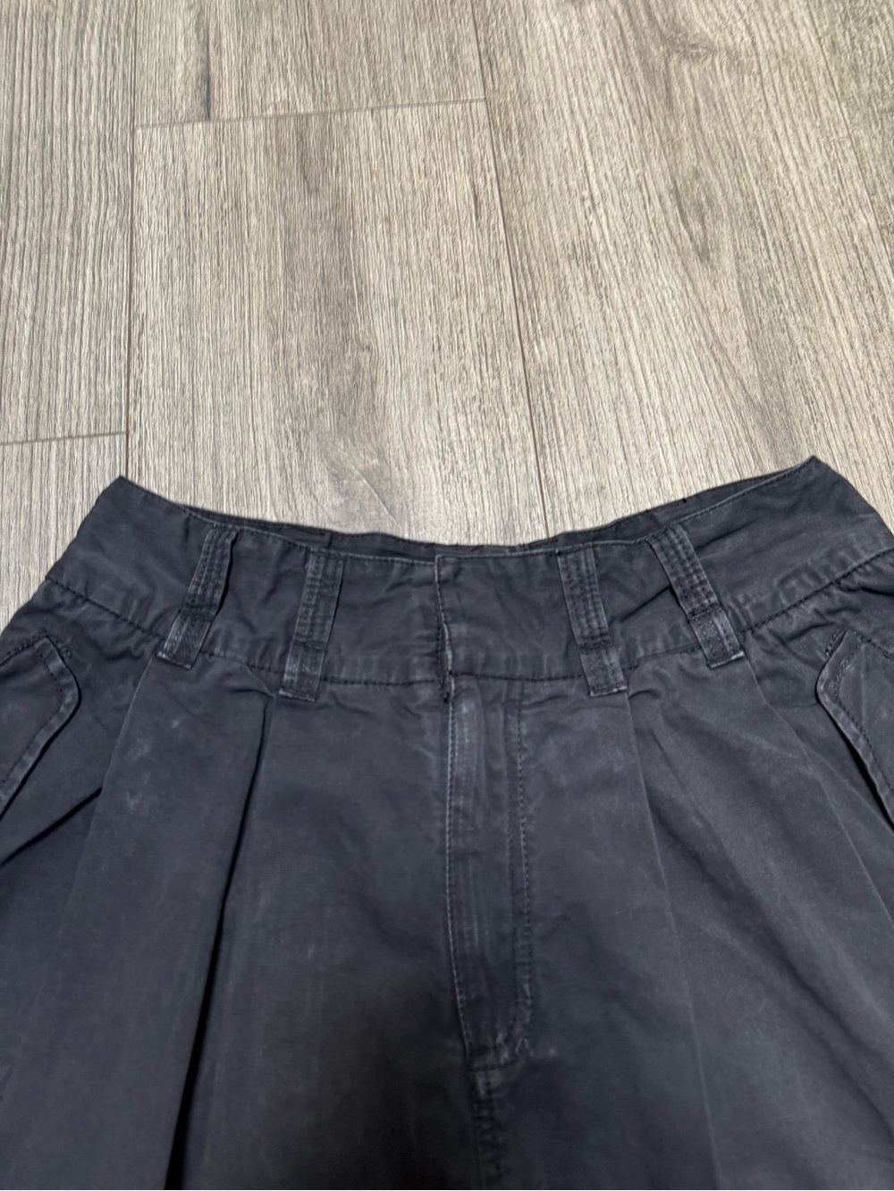 Free People Pleats To Meet You Washed Black Pleated Cargo Mini Skirt - Picture 4 of 6
